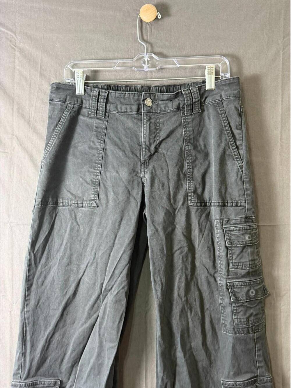 Wild Fable Cargo Pants Size M Medium Black Wide Leg High Rise Elastic Waist Mult